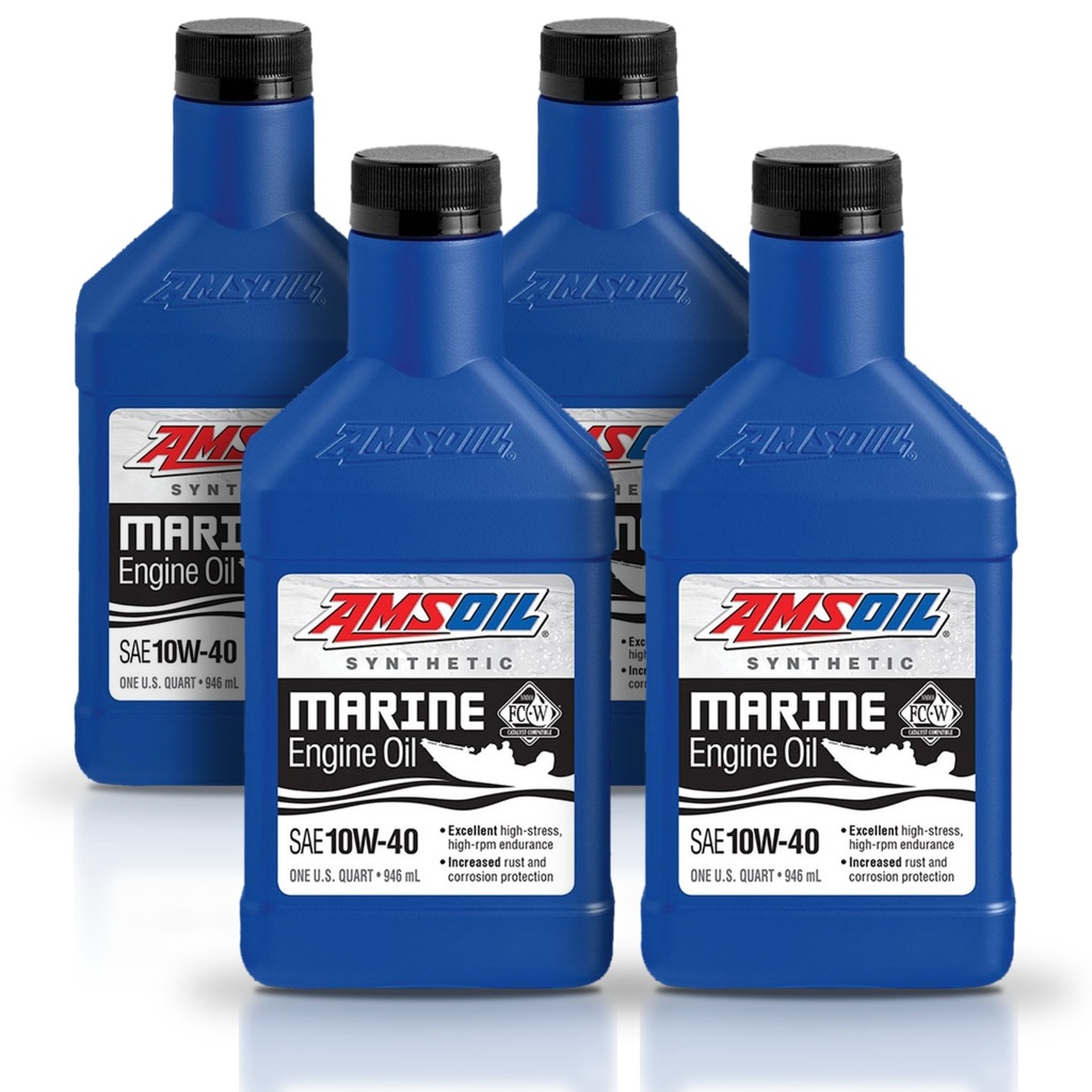 Kit-4 De Aceite 10w40 Marino Amsoil 100% Sintetico Premium 4L