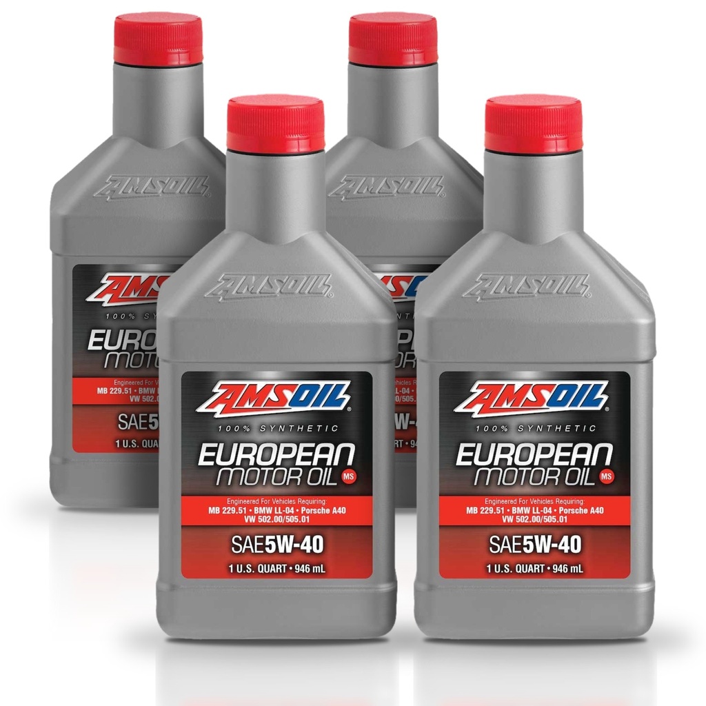 Kit De 4 Aceite 5w40 De Motor Europeo Amsoil 100% Sintetico 4L