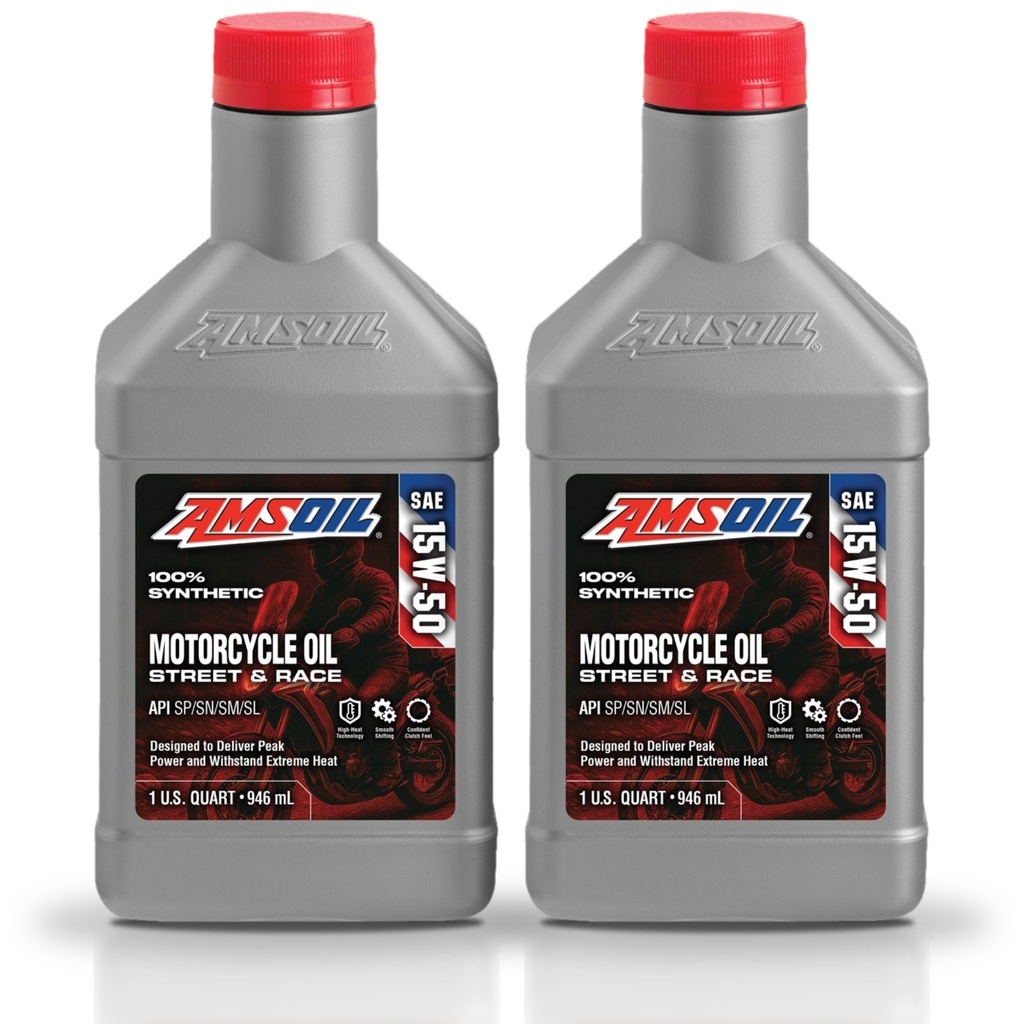 KIT De 2 Aceite 100% Sintético Para Motos Amsoil Métrico 15w50 1l