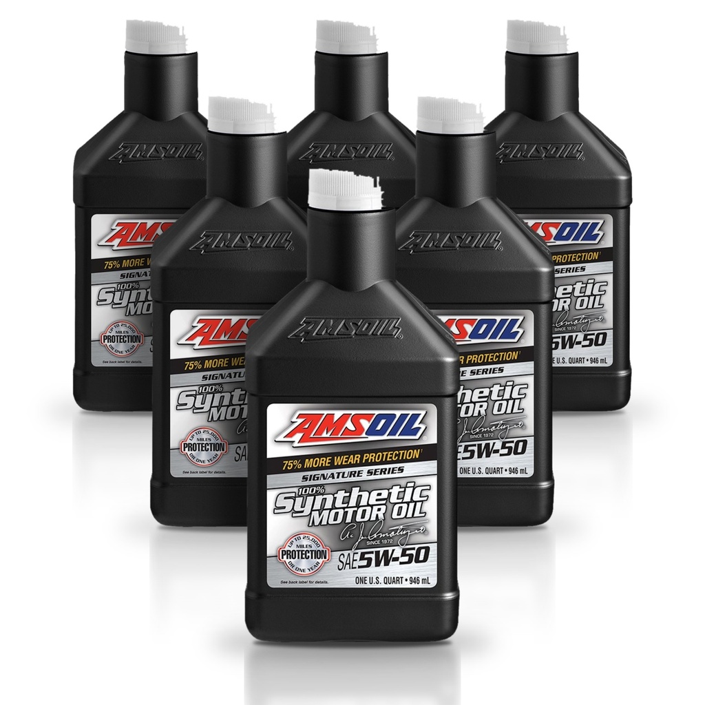 KIT De 6 Aceite De Motor 5w50 Amsoil Signature 100% Sintetico