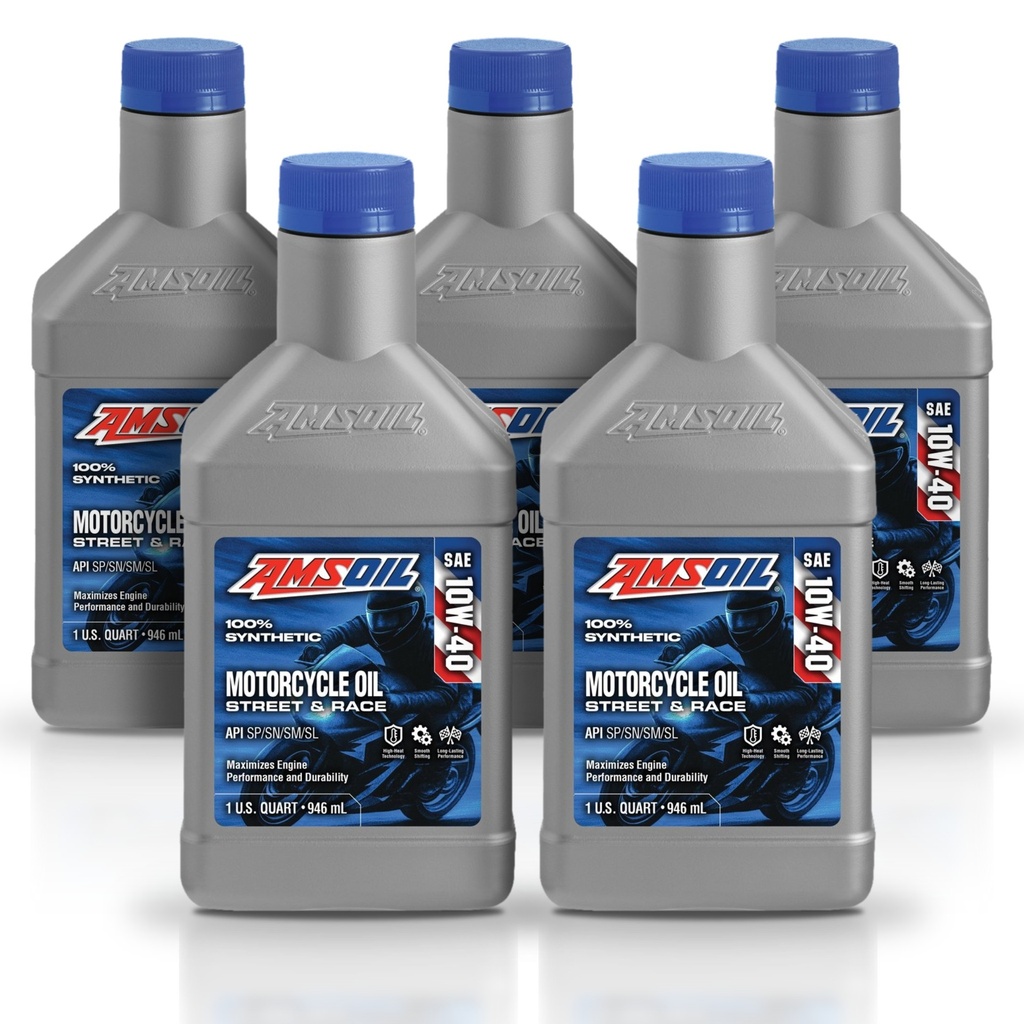 Kit De 5 Aceites Para Motocicleta 10w40 Amsoil Metrico Premium 5L