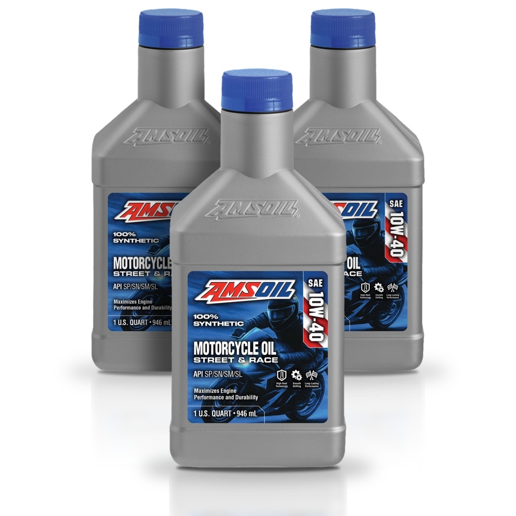 Kit De 3 Aceites Para Motocicleta 10w40 Amsoil Metrico Premium 3L