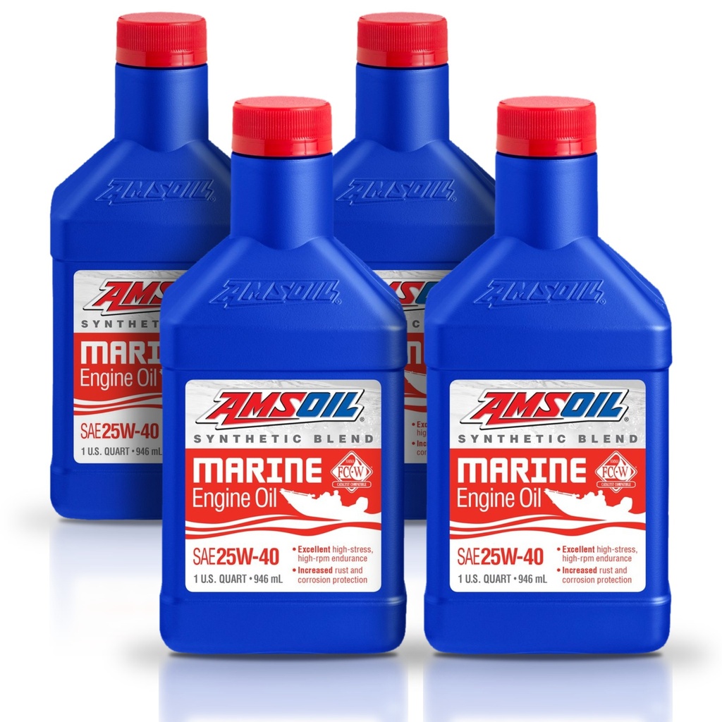 Kit De 4 Aceite 25w40 Maritimo 100% Sintetica Amsoil Litro Premium