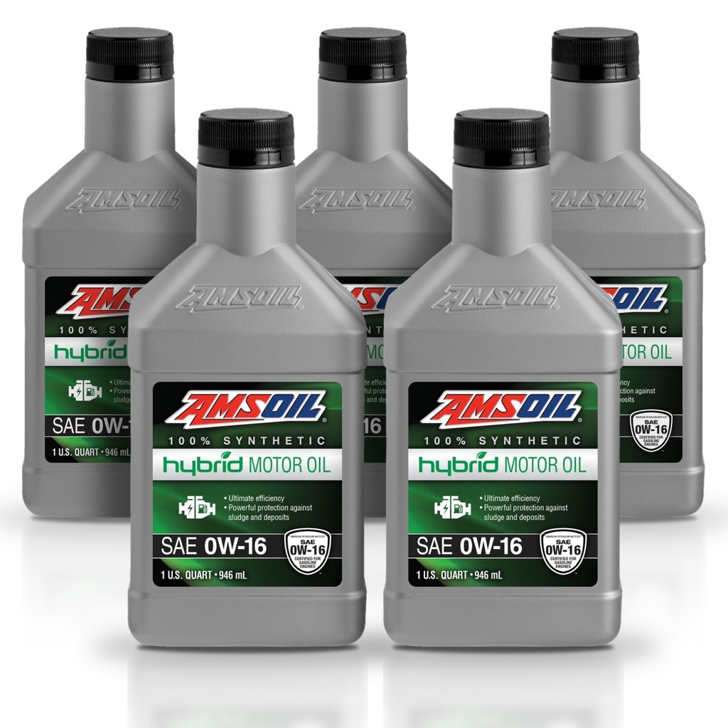 [KIT-AMHE016QT-5L] Kit De 5 Aceite De Motor 0w16 Hibrido Amsoil 100% Sintetico 5l