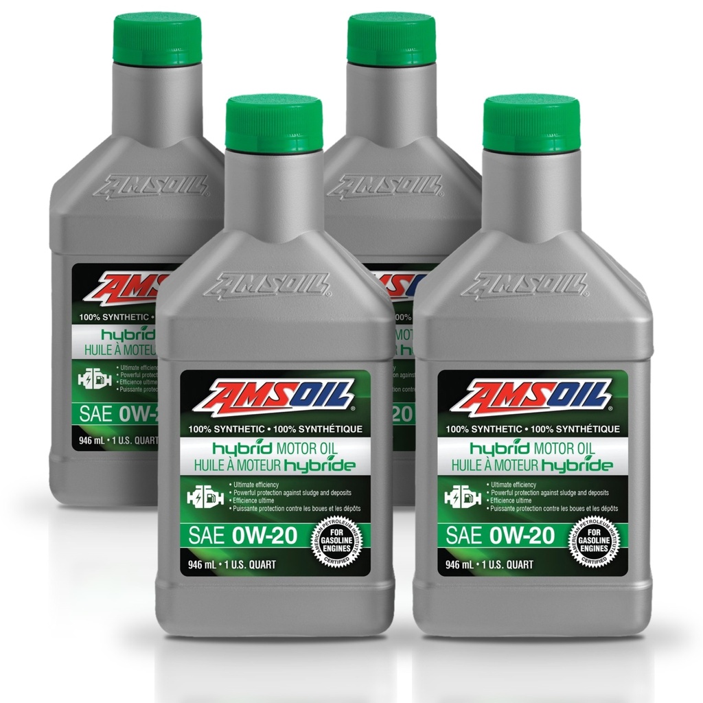 Kit De 4 Aceites 0w20 Amsoil 100% Sintetico Motores Hibridos 1l