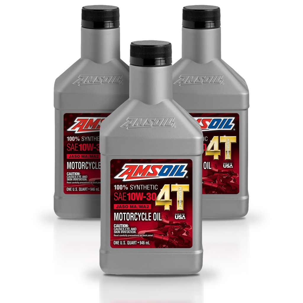 Kit 3 Litros 10W-30 100% Synthetic 4T Performance 4-Stroke Motorcycle Oil AMSOIL