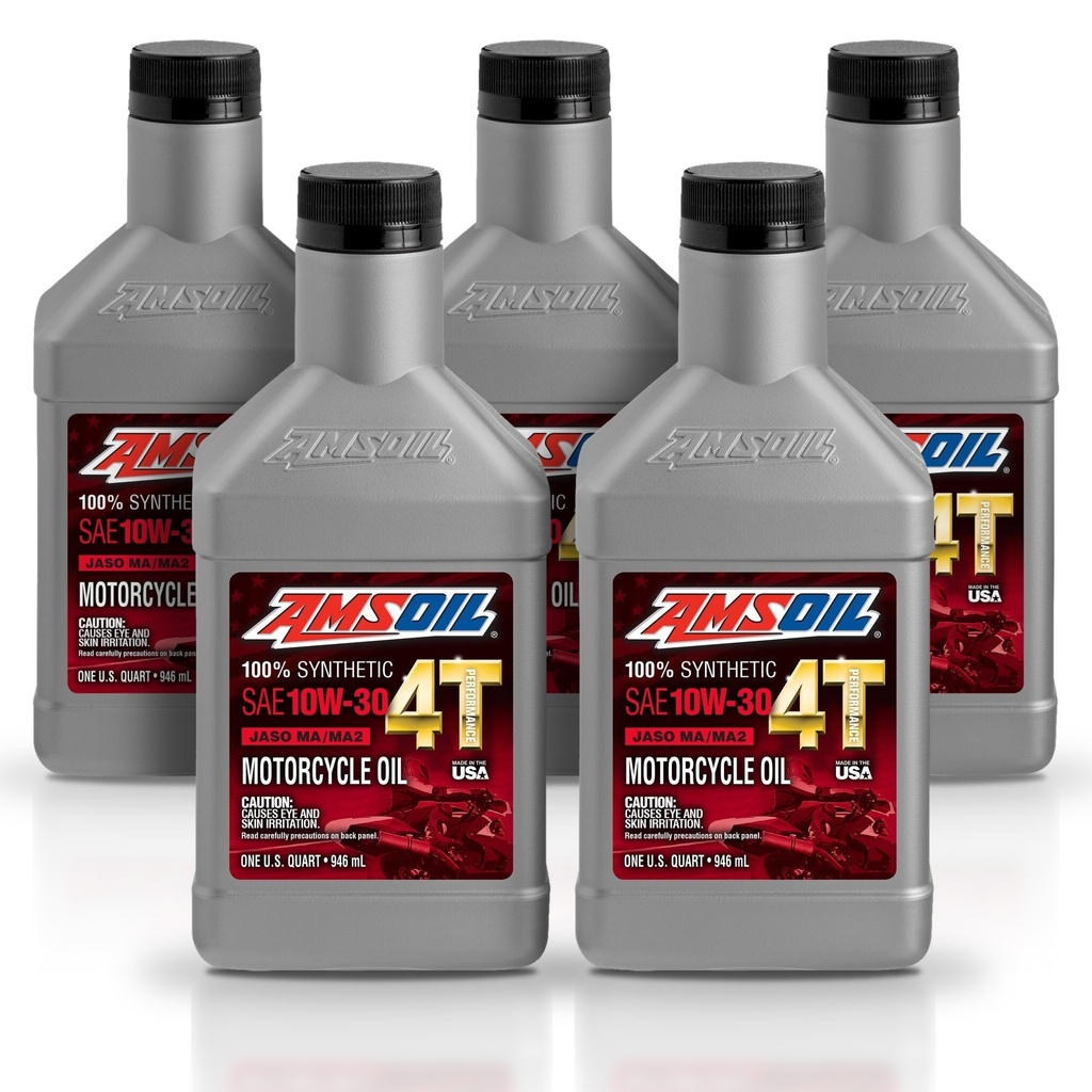 Kit 5 Litros 10W-30 100% Synthetic 4T Performance 4-Stroke Motorcycle Oil AMSOIL