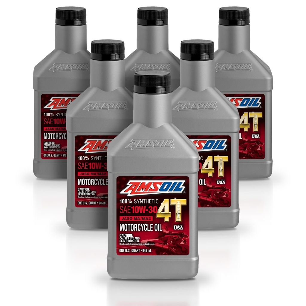 Kit 6 Litros 10W-30 100% Synthetic 4T Performance 4-Stroke Motorcycle Oil AMSOIL