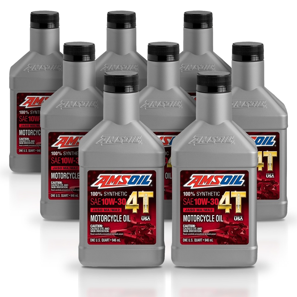 Kit 8 Litros 10W-30 100% Synthetic 4T Performance 4-Stroke Motorcycle Oil AMSOIL
