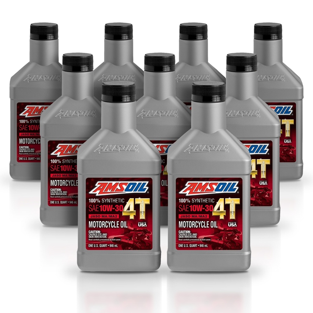 Kit 9 Litros 10W-30 100% Synthetic 4T Performance 4-Stroke Motorcycle Oil AMSOIL