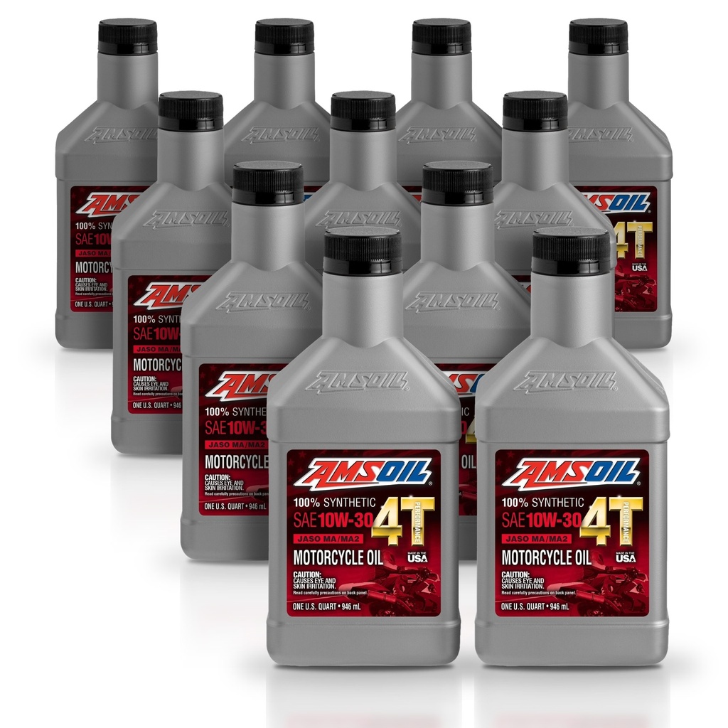 Kit 11 Litros 10W-30 100% Synthetic 4T Performance 4-Stroke Motorcycle Oil AMSOIL