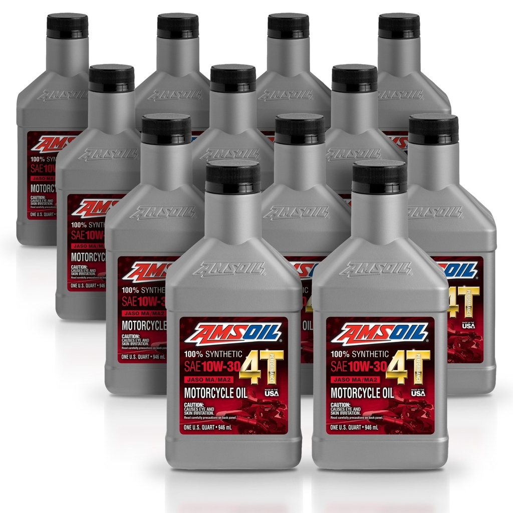 Kit 12 Litros 10W-30 100% Synthetic 4T Performance 4-Stroke Motorcycle Oil AMSOIL