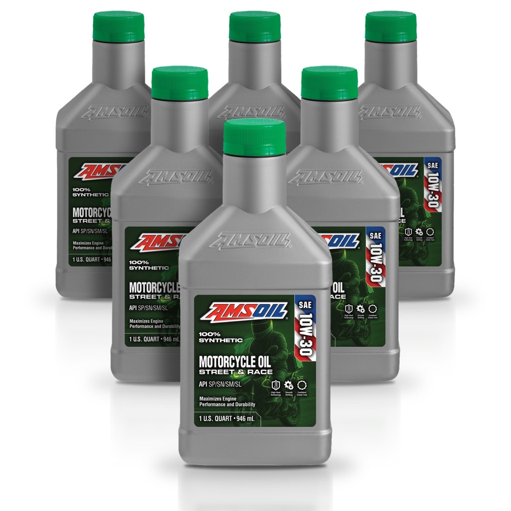 Kit 6 Litros 10W-30 Synthetic Motorcycle Oil AMSOIL
