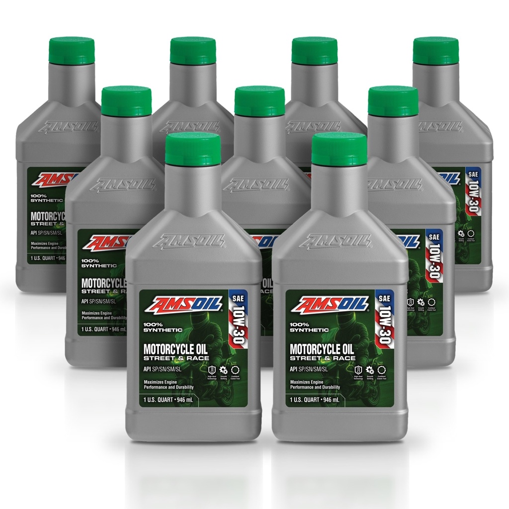 Kit 9 Litros 10W-30 Synthetic Motorcycle Oil AMSOIL