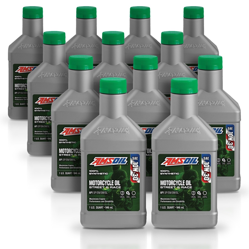 Kit 12 Litros 10W-30 Synthetic Motorcycle Oil AMSOIL