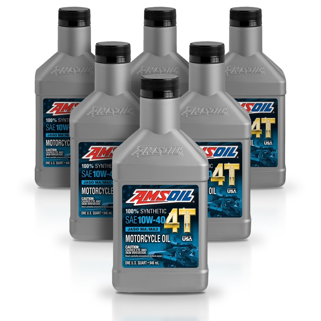 Kit 6 Litros 10W-40 100% Synthetic 4T Performance 4-Stroke Motorcycle Oil AMSOIL