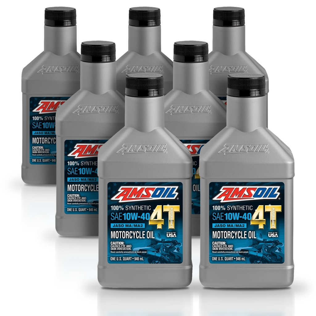 Kit 7 Litros 10W-40 100% Synthetic 4T Performance 4-Stroke Motorcycle Oil AMSOIL
