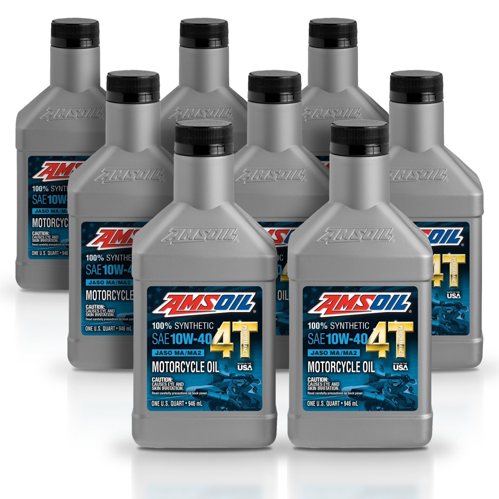 Kit 8 Litros 10W-40 100% Synthetic 4T Performance 4-Stroke Motorcycle Oil AMSOIL