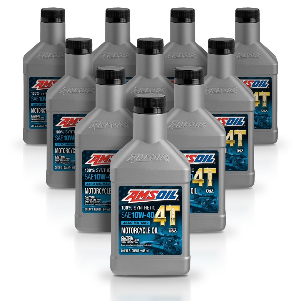 Kit 10 Litros 10W-40 100% Synthetic 4T Performance 4-Stroke Motorcycle Oil AMSOIL