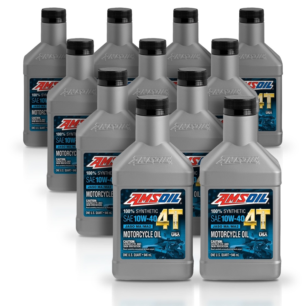 Kit 11 Litros 10W-40 100% Synthetic 4T Performance 4-Stroke Motorcycle Oil AMSOIL