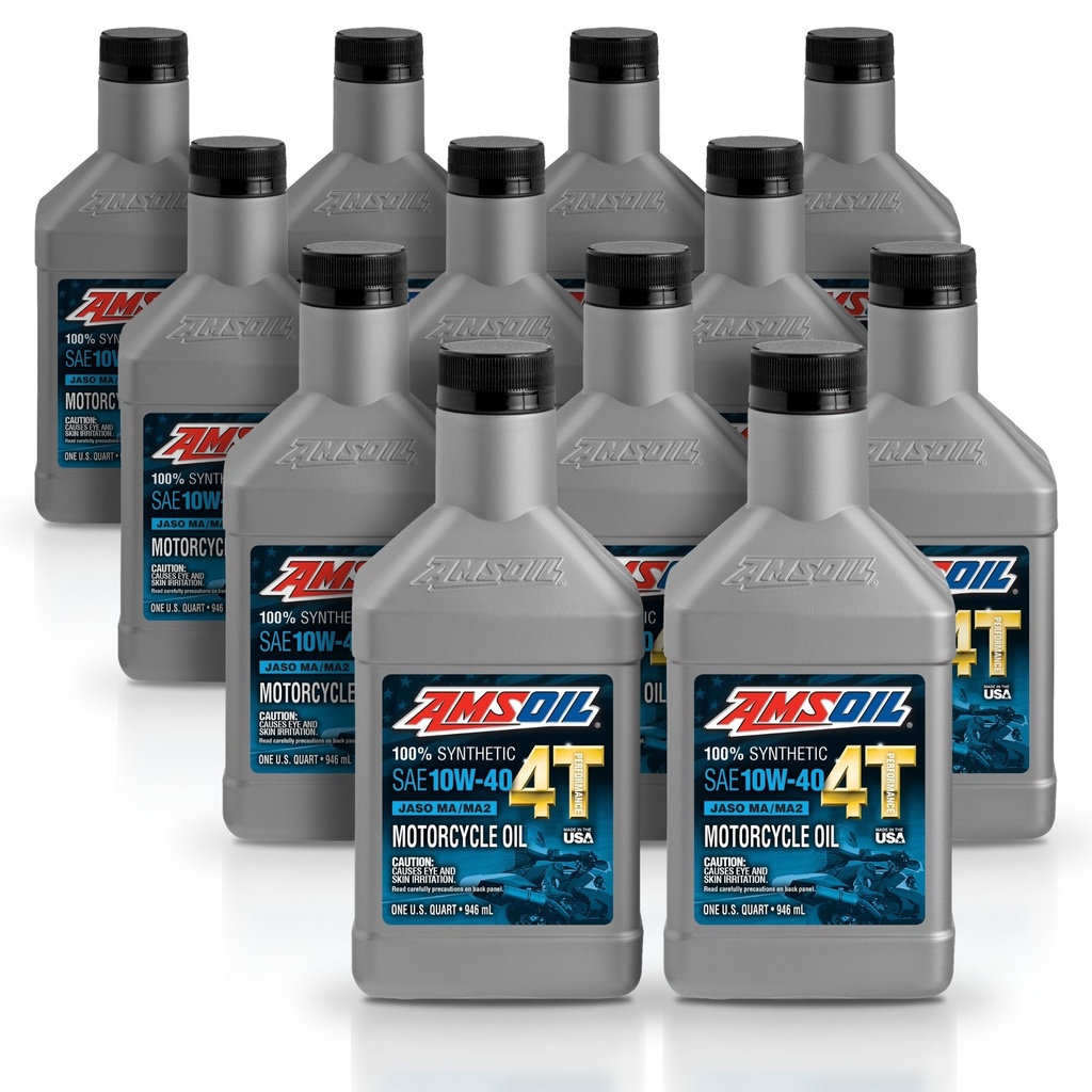 Kit 12 Litros 10W-40 100% Synthetic 4T Performance 4-Stroke Motorcycle Oil AMSOIL