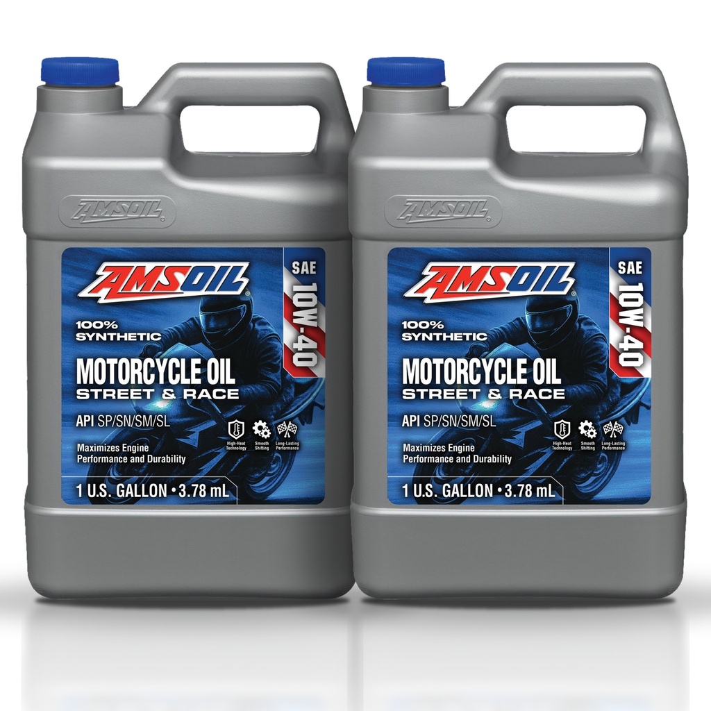 Kit 2 Galones 10W-40 Synthetic Motorcycle Oil AMSOIL