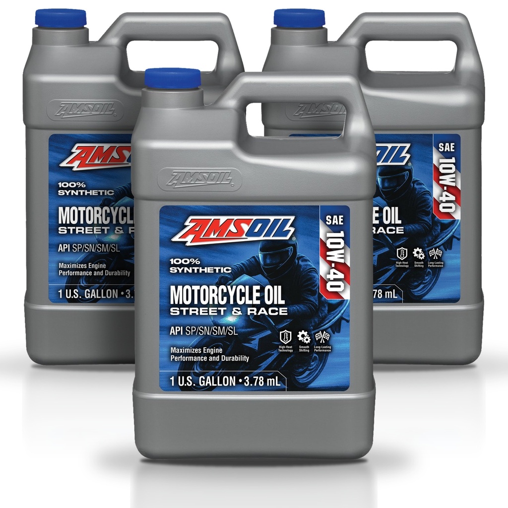 Kit 3 Galones 10W-40 Synthetic Motorcycle Oil AMSOIL