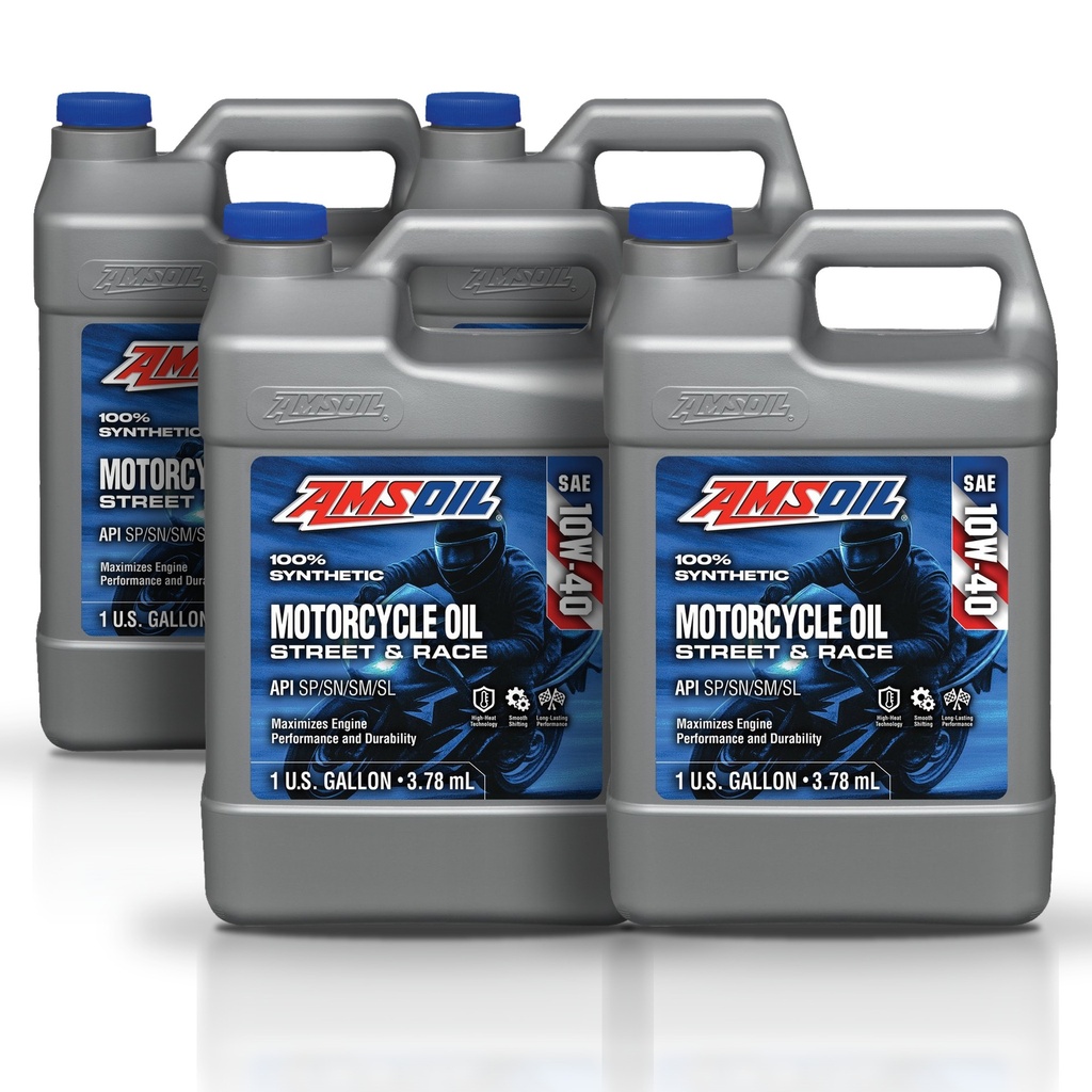 Kit 4 Galones 10W-40 Synthetic Motorcycle Oil AMSOIL