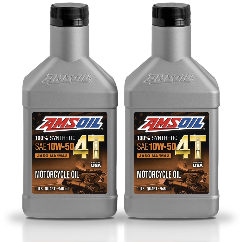 Kit 2 Litros 10W-50 100% Synthetic 4T Performance 4-Stroke Motorcycle Oil AMSOIL