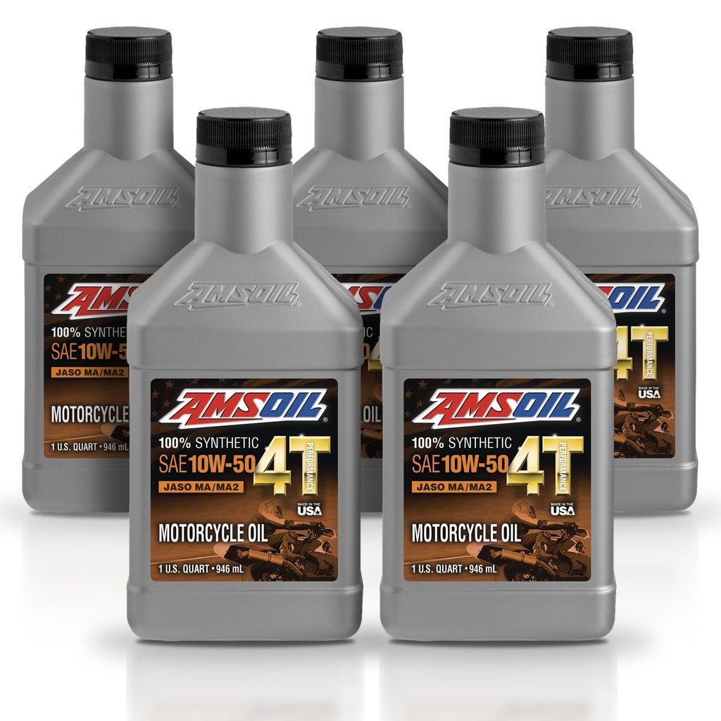 Kit 5 Litros 10W-50 100% Synthetic 4T Performance 4-Stroke Motorcycle Oil AMSOIL