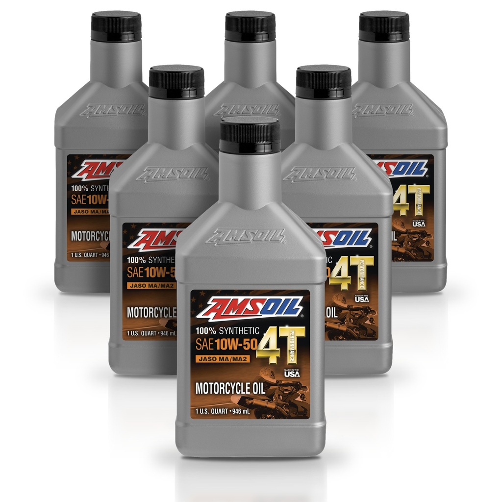 Kit 6 Litros 10W-50 100% Synthetic 4T Performance 4-Stroke Motorcycle Oil AMSOIL