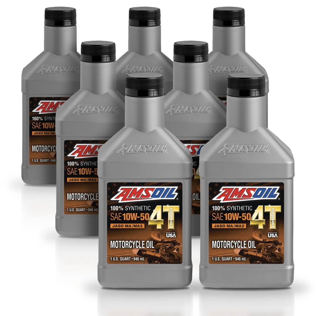 Kit 7 Litros 10W-50 100% Synthetic 4T Performance 4-Stroke Motorcycle Oil AMSOIL