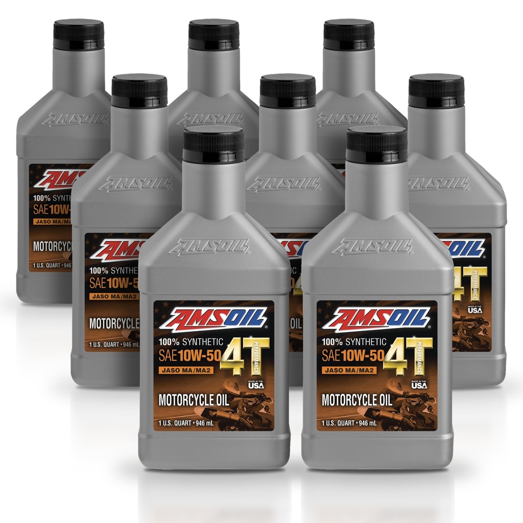 Kit 8 Litros 10W-50 100% Synthetic 4T Performance 4-Stroke Motorcycle Oil AMSOIL