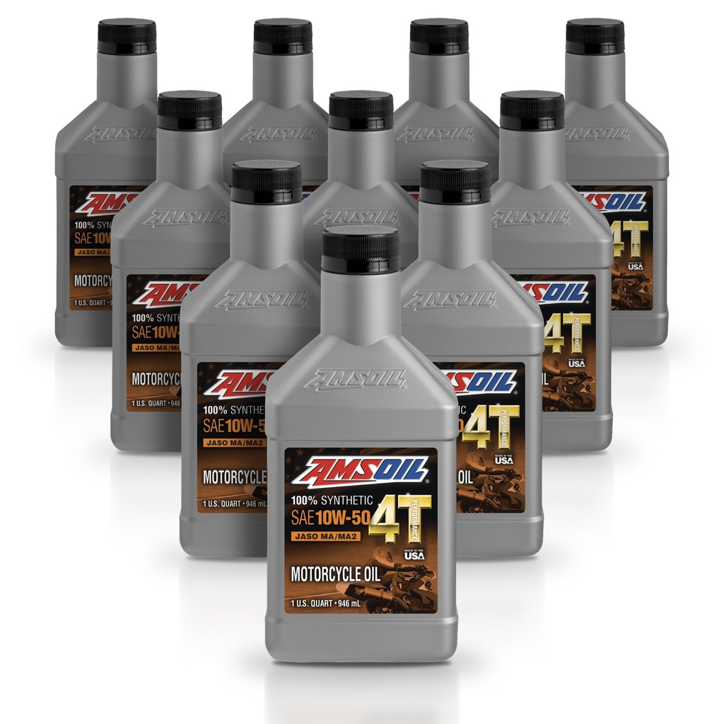 Kit 10 Litros 10W-50 100% Synthetic 4T Performance 4-Stroke Motorcycle Oil AMSOIL