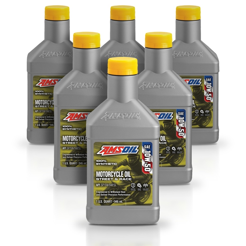 Kit 6 Litros 10W-50 Synthetic Metric Motorcycle Oil AMSOIL