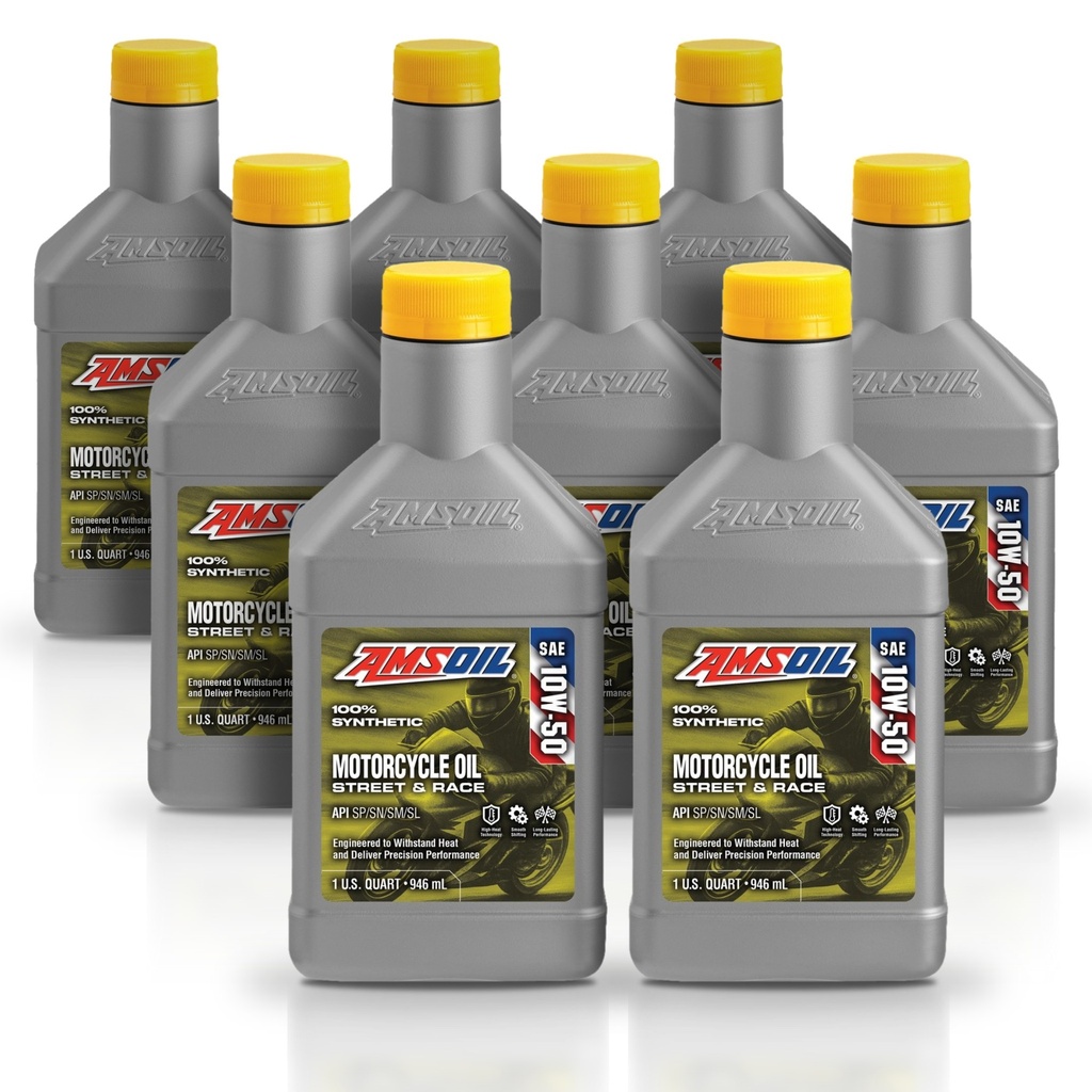 Kit 8 Litros 10W-50 Synthetic Metric Motorcycle Oil AMSOIL