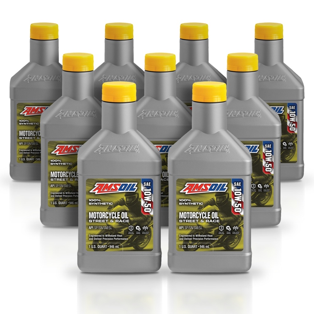 Kit 9 Litros 10W-50 Synthetic Metric Motorcycle Oil AMSOIL