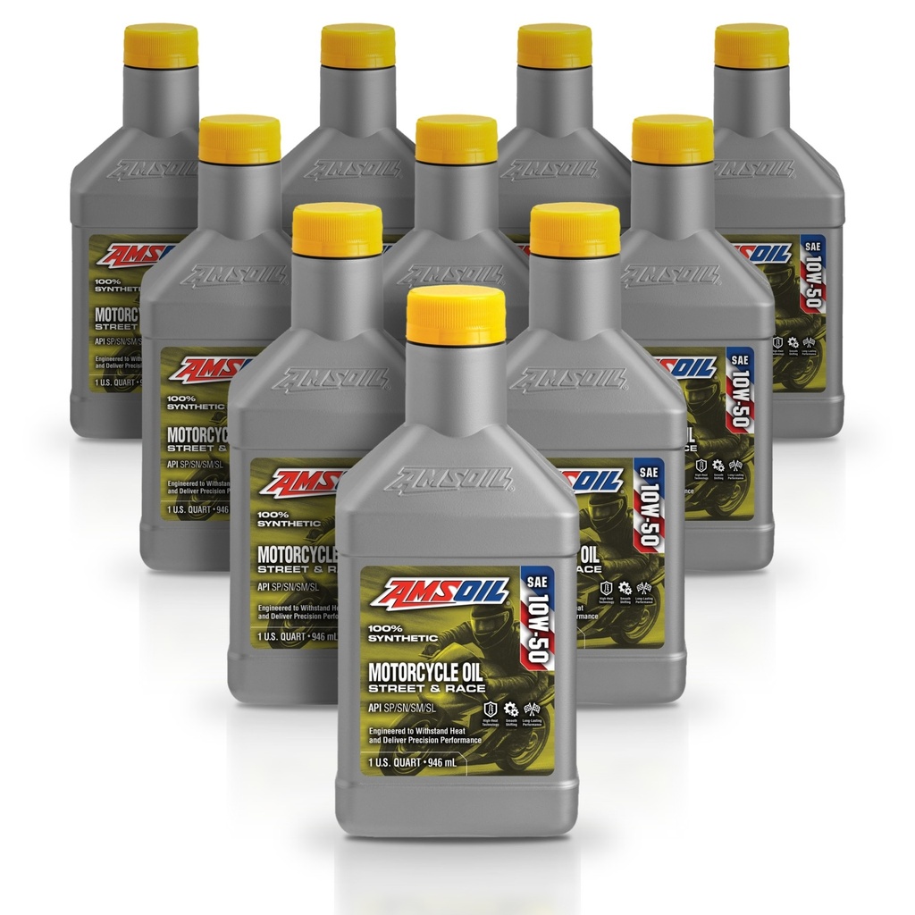 Kit 10 Litros 10W-50 Synthetic Metric Motorcycle Oil AMSOIL