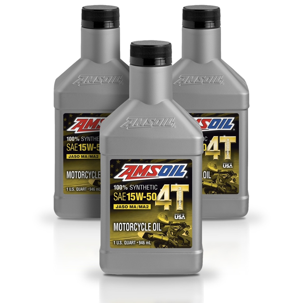 Kit 3 Litros 15W-50 100% Synthetic 4T Performance 4-Stroke Motorcycle Oil AMSOIL