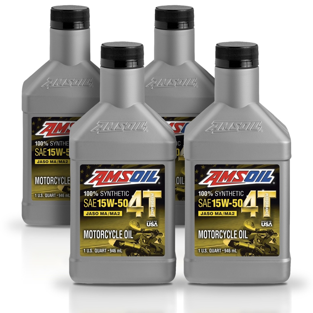 Kit 4 Litros 15W-50 100% Synthetic 4T Performance 4-Stroke Motorcycle Oil AMSOIL