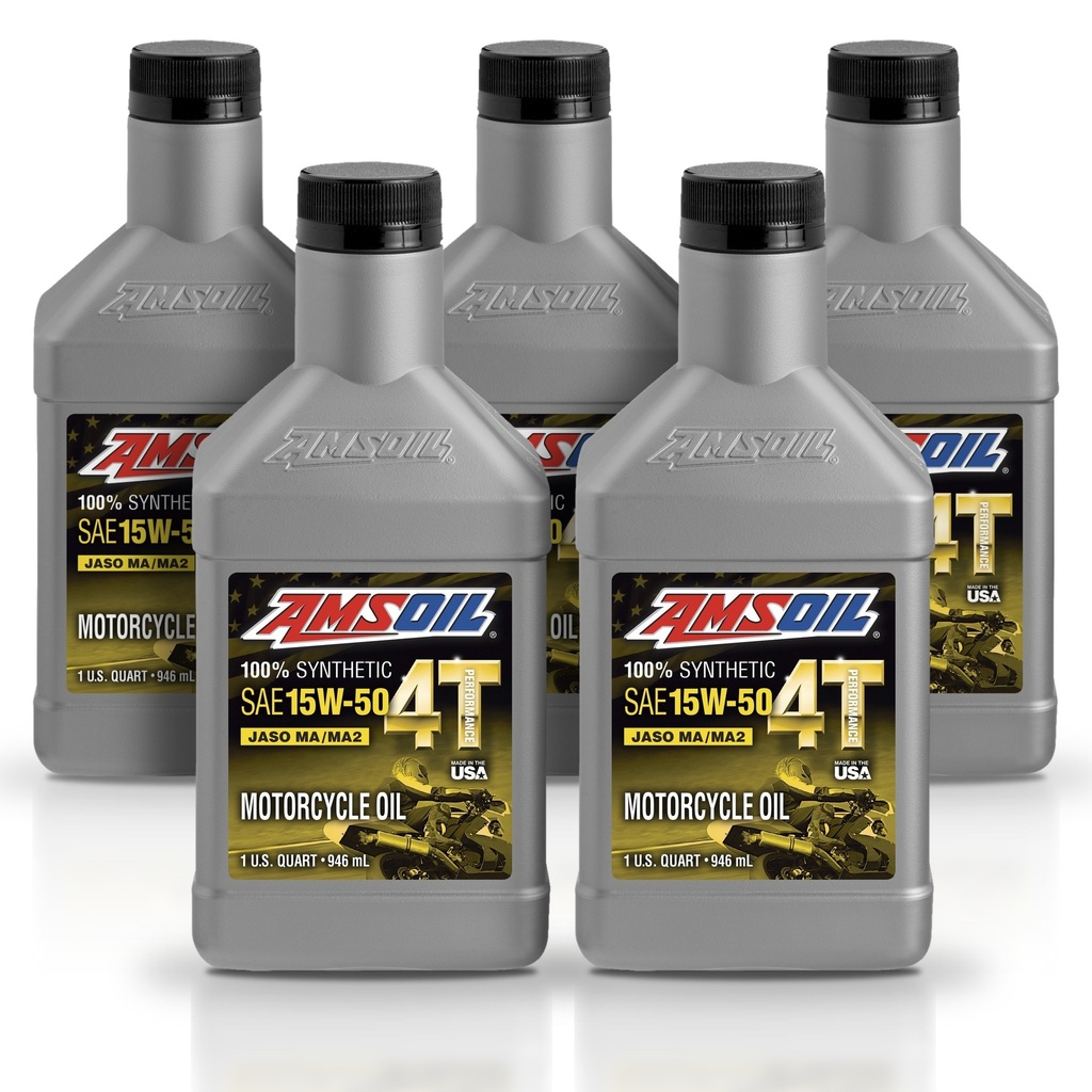 Kit 5 Litros 15W-50 100% Synthetic 4T Performance 4-Stroke Motorcycle Oil AMSOIL