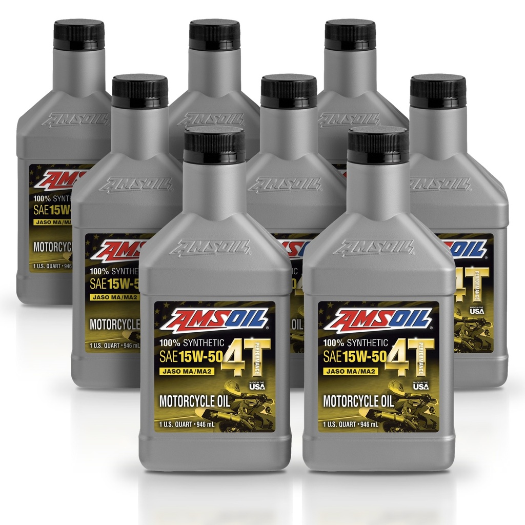 Kit 8 Litros 15W-50 100% Synthetic 4T Performance 4-Stroke Motorcycle Oil AMSOIL