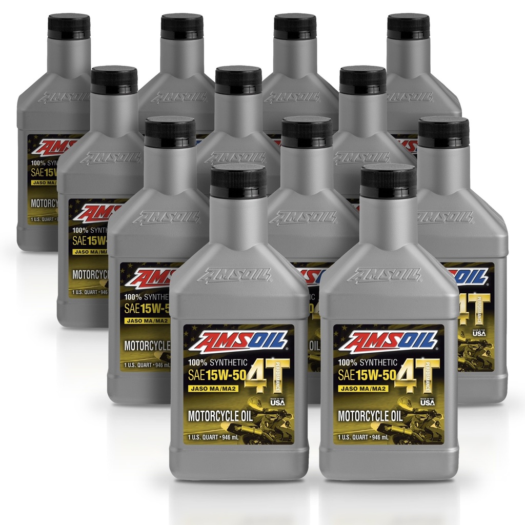 Kit 12 Litros 15W-50 100% Synthetic 4T Performance 4-Stroke Motorcycle Oil AMSOIL