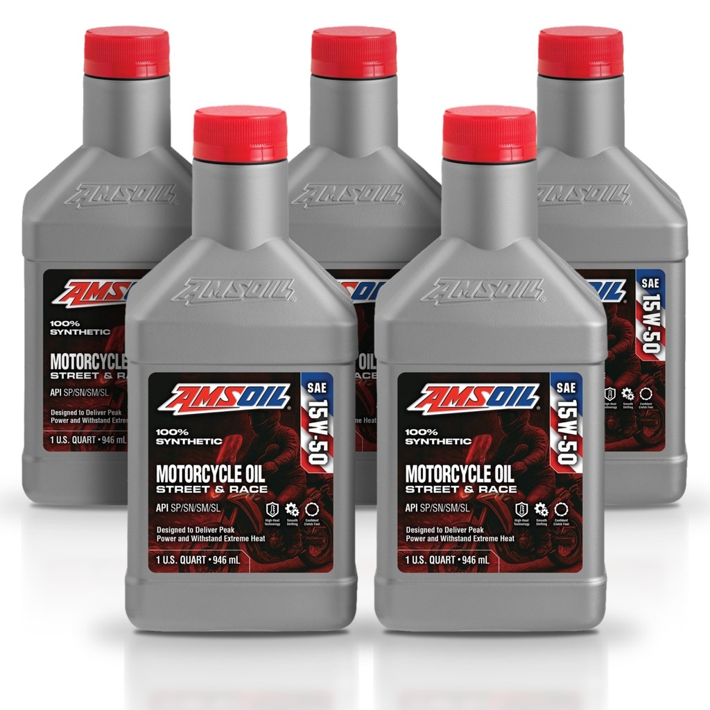 Kit 5 Litros 15W-50 Synthetic Metric Motorcycle Oil AMSOIL
