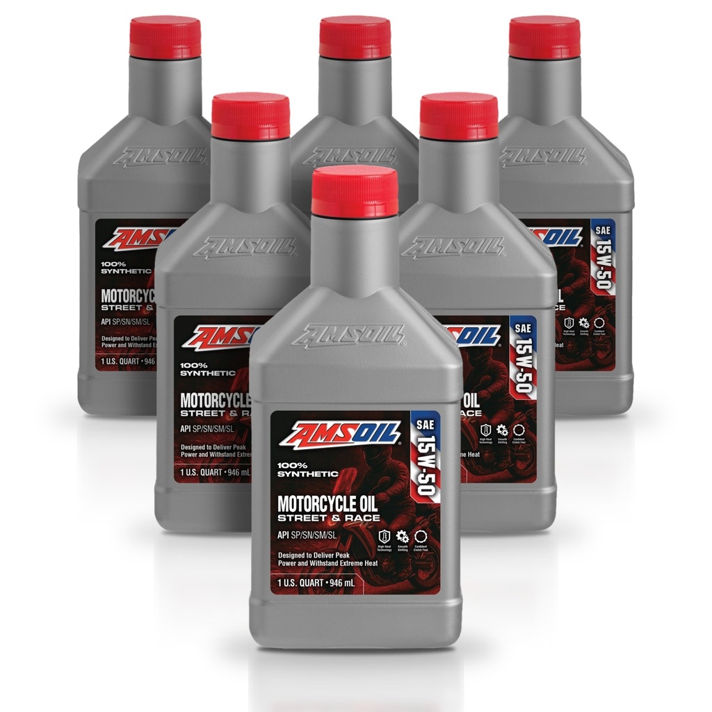 Kit 6 Litros 15W-50 Synthetic Metric Motorcycle Oil AMSOIL