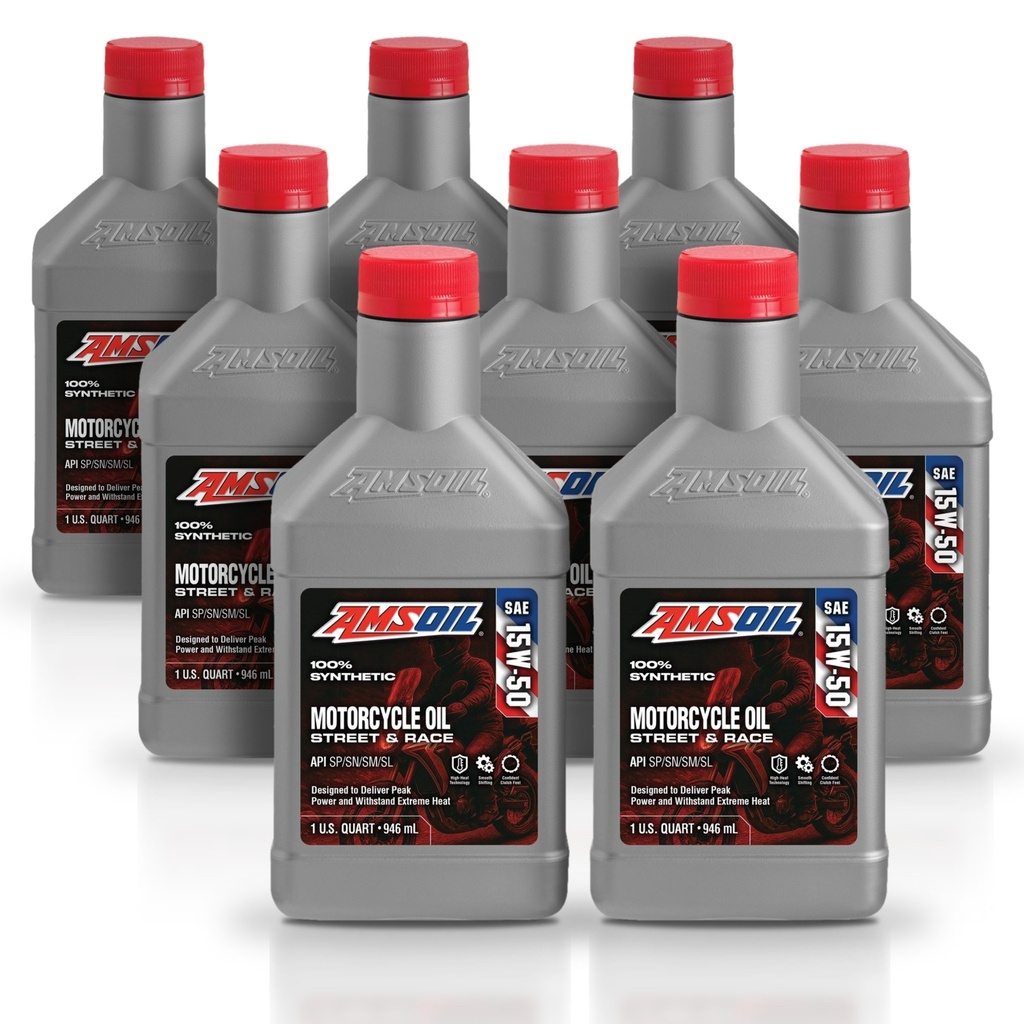 Kit 8 Litros 15W-50 Synthetic Metric Motorcycle Oil AMSOIL