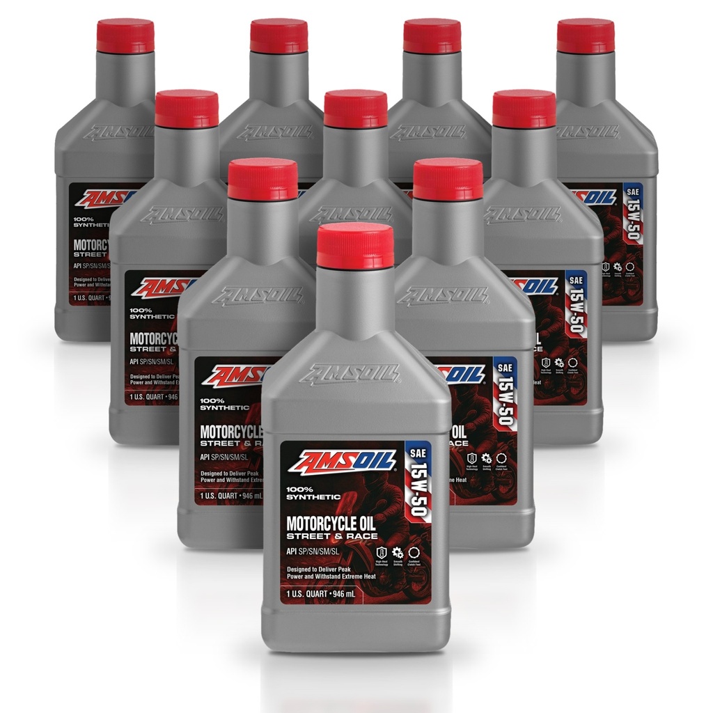 Kit 10 Litros 15W-50 Synthetic Metric Motorcycle Oil AMSOIL
