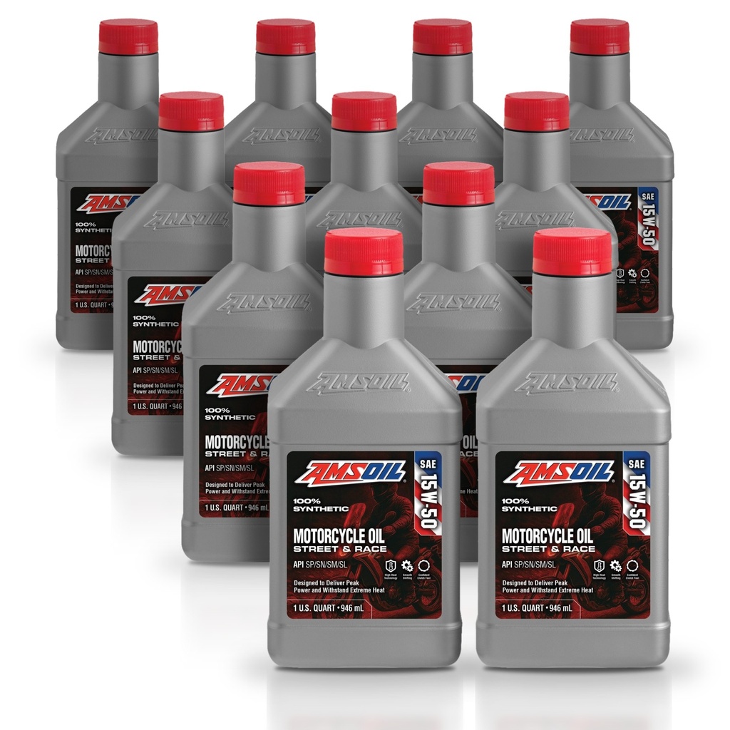 Kit 11 Litros 15W-50 Synthetic Metric Motorcycle Oil AMSOIL