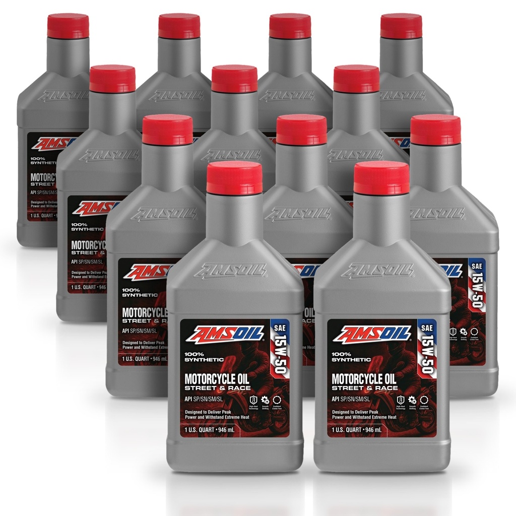 Kit 12 Litros 15W-50 Synthetic Metric Motorcycle Oil AMSOIL