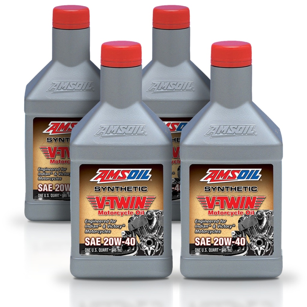 Kit 4 Litros 20W-40 Synthetic V-Twin Motorcycle Oil AMSOIL